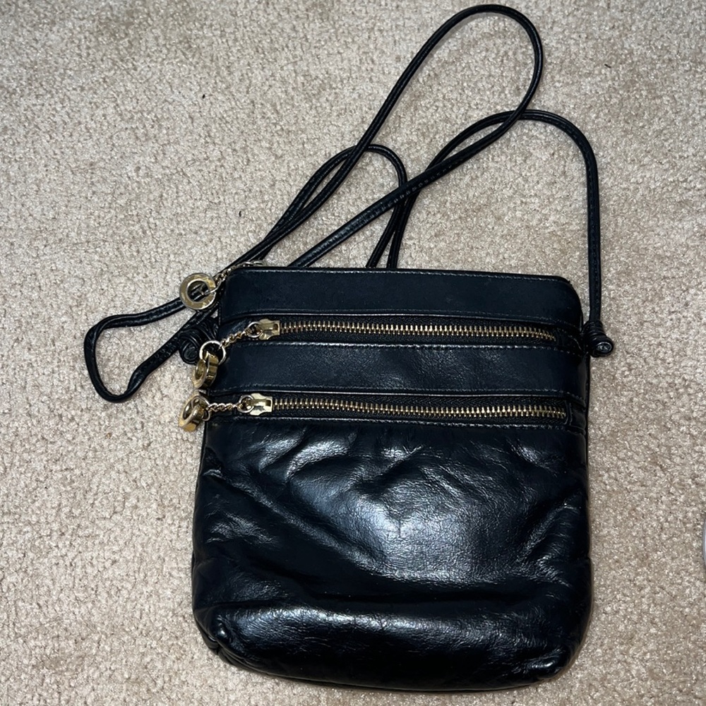Black Genuine Leather Crossbody Bag